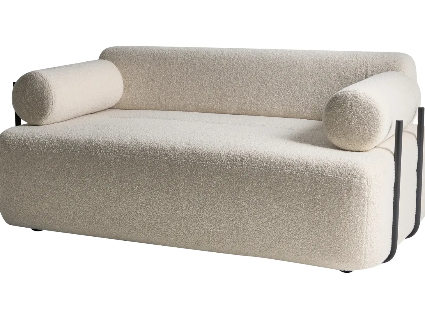 Sofa 2 personers ELVA Boucle Cremehvid