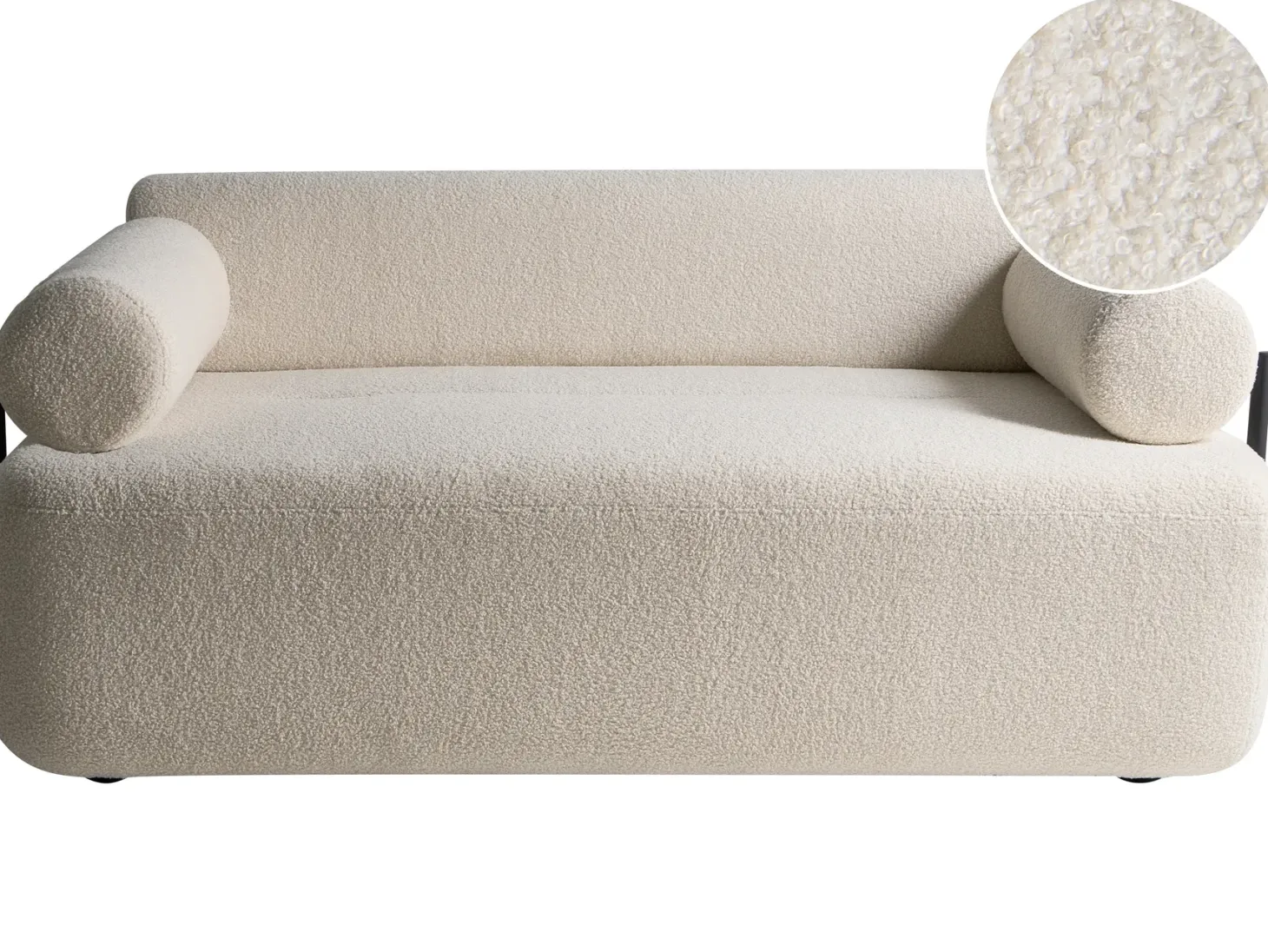 Sofa 2 personers ELVA Boucle Cremehvid
