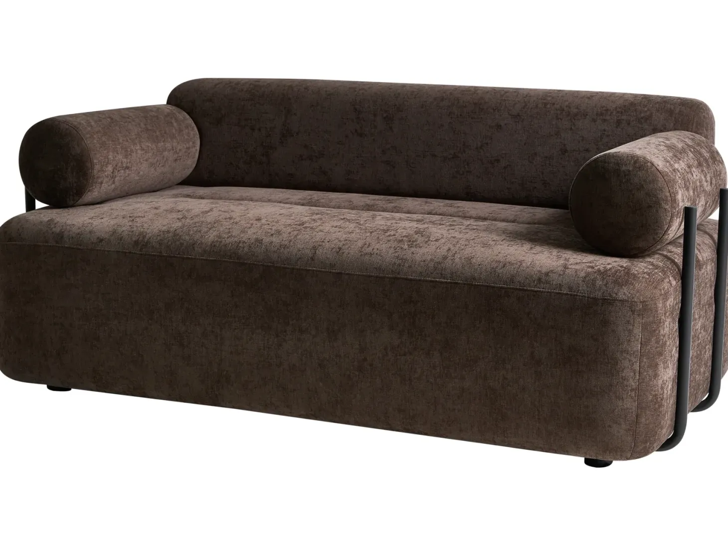 Sofa 2 personers ELVA Chenille Mørkebrun