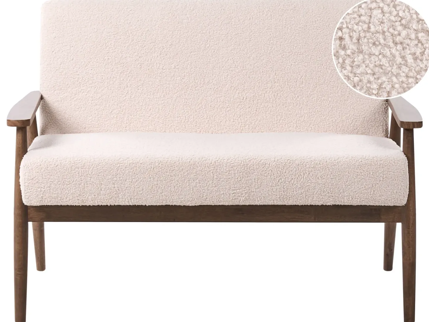 Sofa 2 personers ESRUM Boucle Mørkebrun/beige