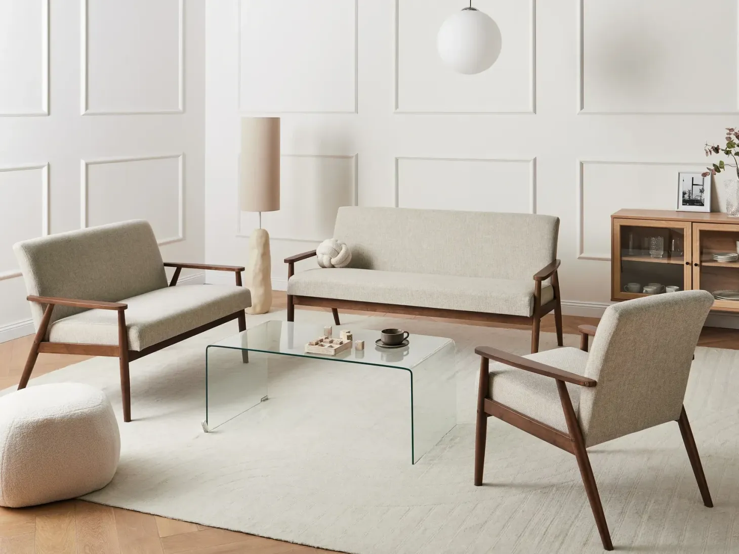 Sofa 3 personers ESRUM Mørkebrun/grå