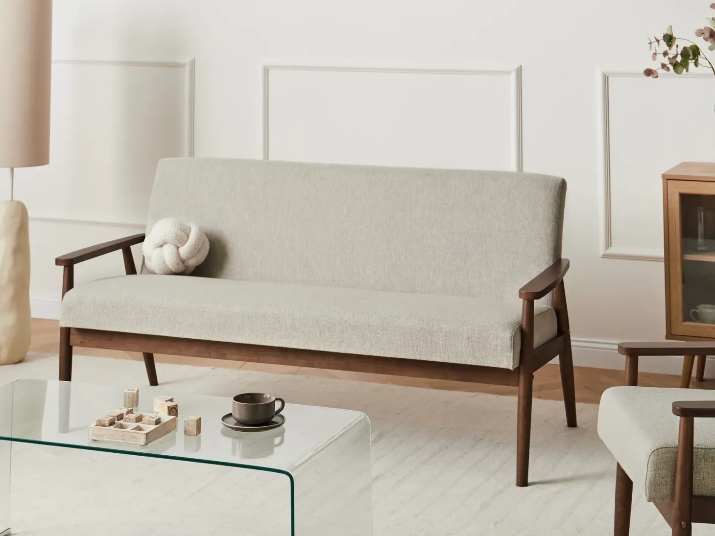 Sofa 3 personers ESRUM Mørkebrun/grå