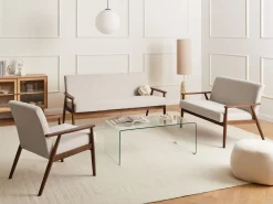 Sofa 3 personers ESRUM Mørkebrun/beige