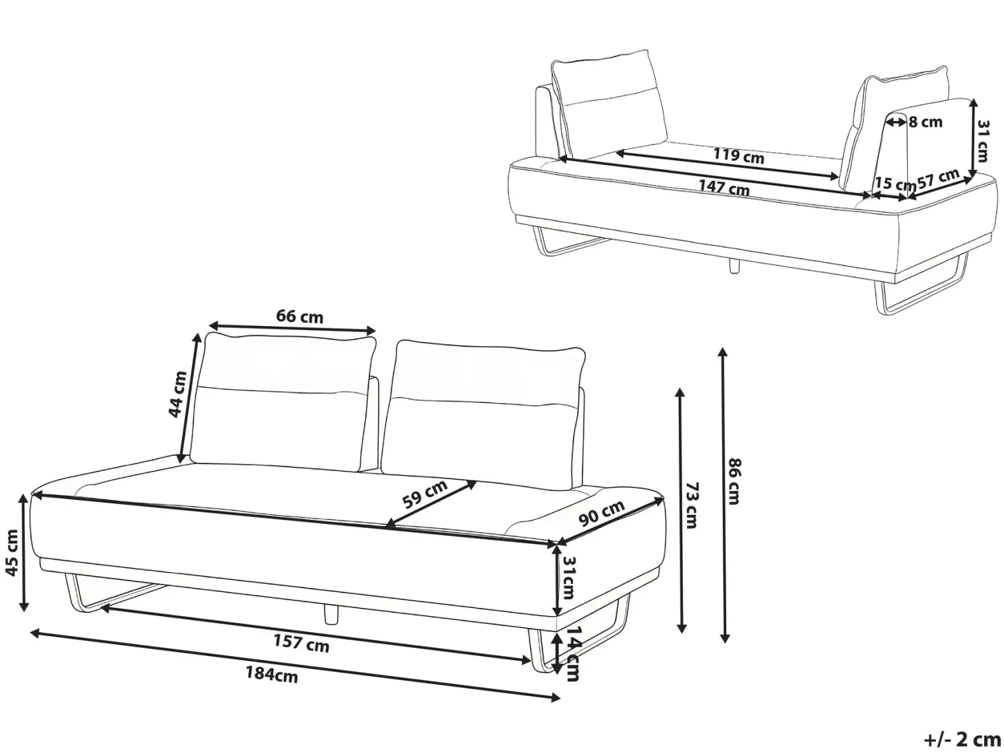 Sofa 3 personers FAXEN Hvid