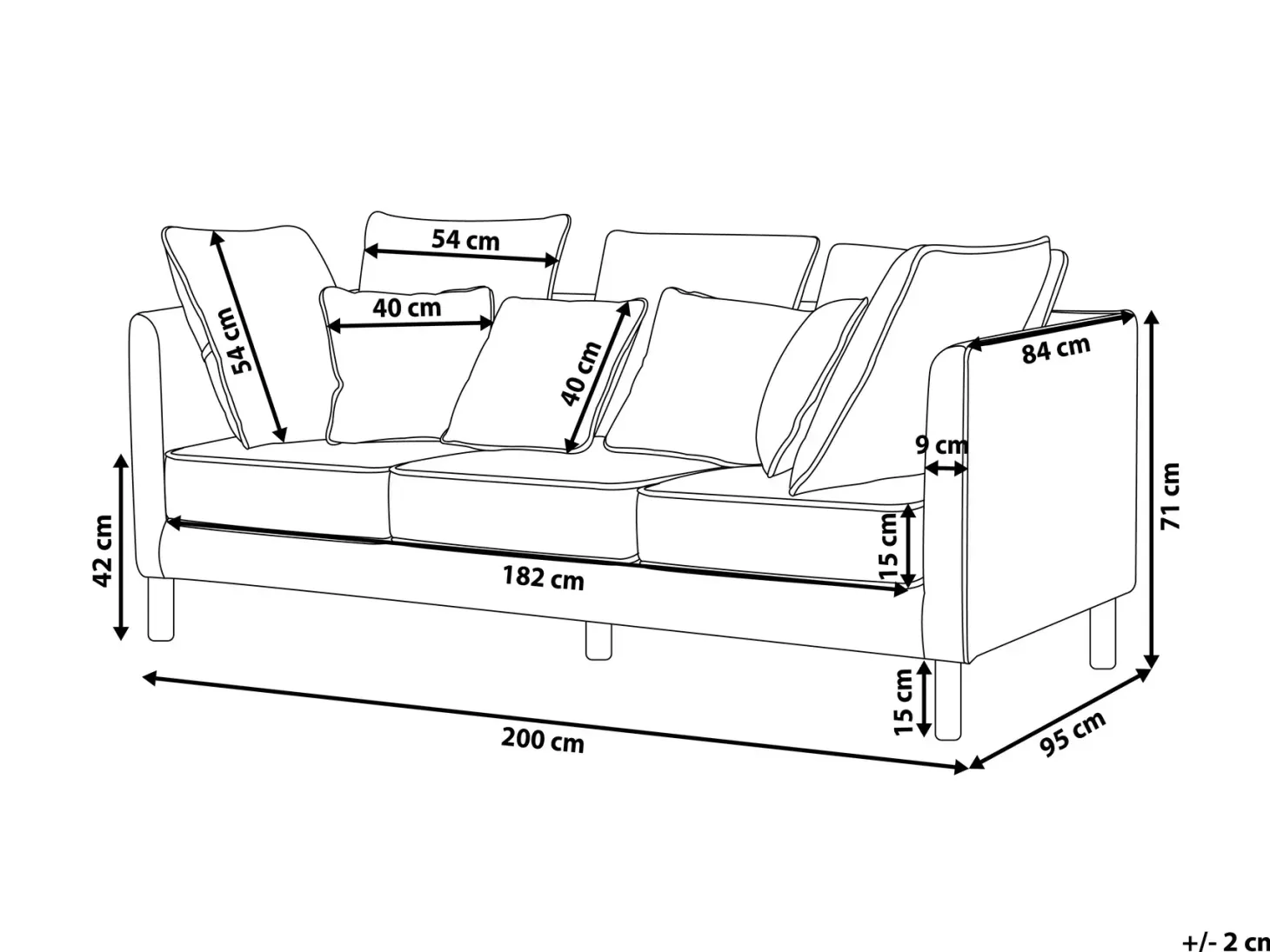 Sofa 3 personers FENSTAD Cremehvid