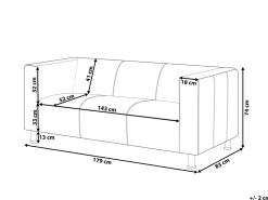 Sofa 3 personers FLORO Chenille Cremehvid
