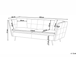 Sofa 3 personers FREDERICA Boucle Cremehvid