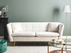 Sofa 3 personers FREDERICA Boucle Cremehvid