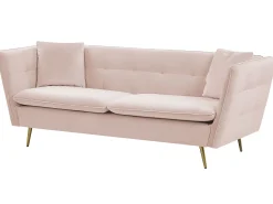 Sofa 3 personers FREDERICA Velour Lyserød