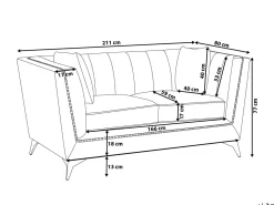 Sofa 3 personers GAULA Velour Blågrøn