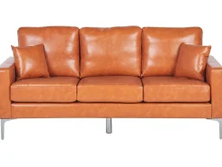 Sofa 3 personers GAVLE Kunstlæder Guldbrun