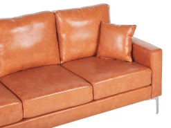 Sofa 3 personers GAVLE Kunstlæder Guldbrun