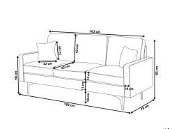 Sofa 3 personers GAVLE Velour Smaragdgrøn