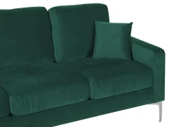 Sofa 3 personers GAVLE Velour Smaragdgrøn