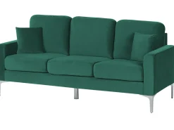 Sofa 3 personers GAVLE Velour Smaragdgrøn
