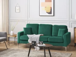 Sofa 3 personers GAVLE Velour Smaragdgrøn