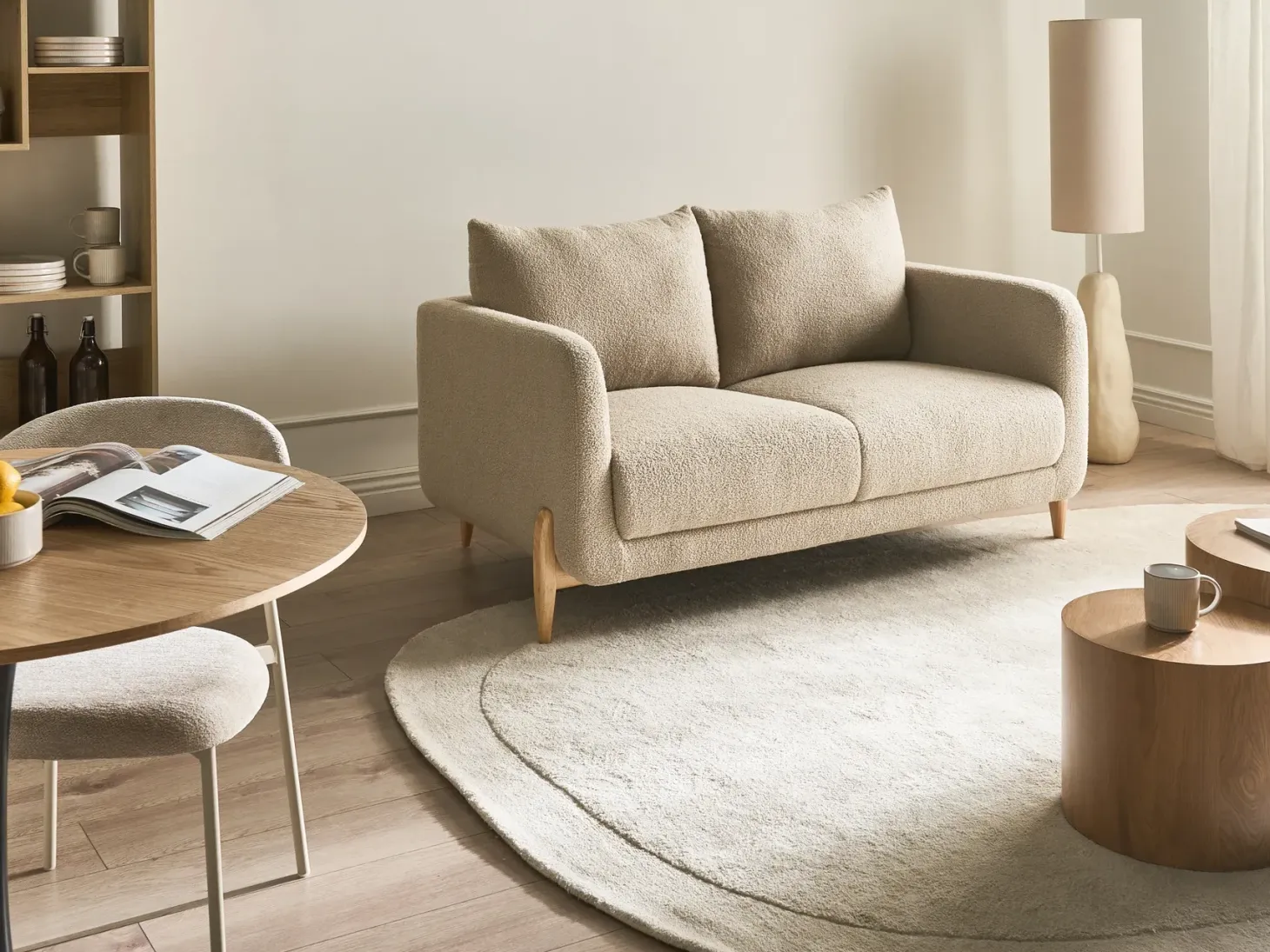 Sofa 2 personers GIMO Boucle Beige