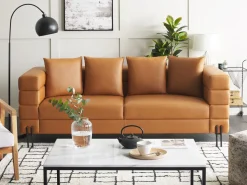 Sofa 3 personers GRANNA Kunstlæder Brun