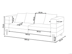Sofa 3 personers GRANNA Kunstlæder Brun