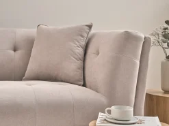 Sofa 2 personers HABO Brungrå med fodskammel