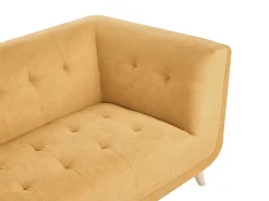 Sofa 2 personers HABO Sennepsgul med fodskammel