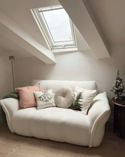 Sofa 2 personers HALBA Boucle Hvid