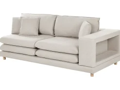 Sofa 2 personers HEDEN Beige med fodskammel