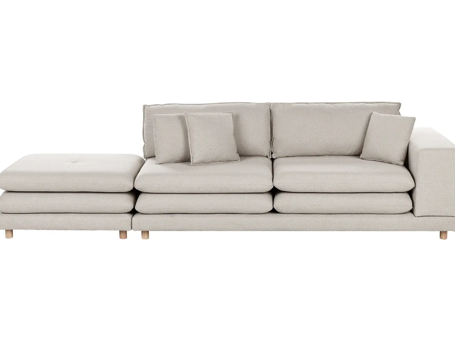 Sofa 2 personers HEDEN Beige med fodskammel