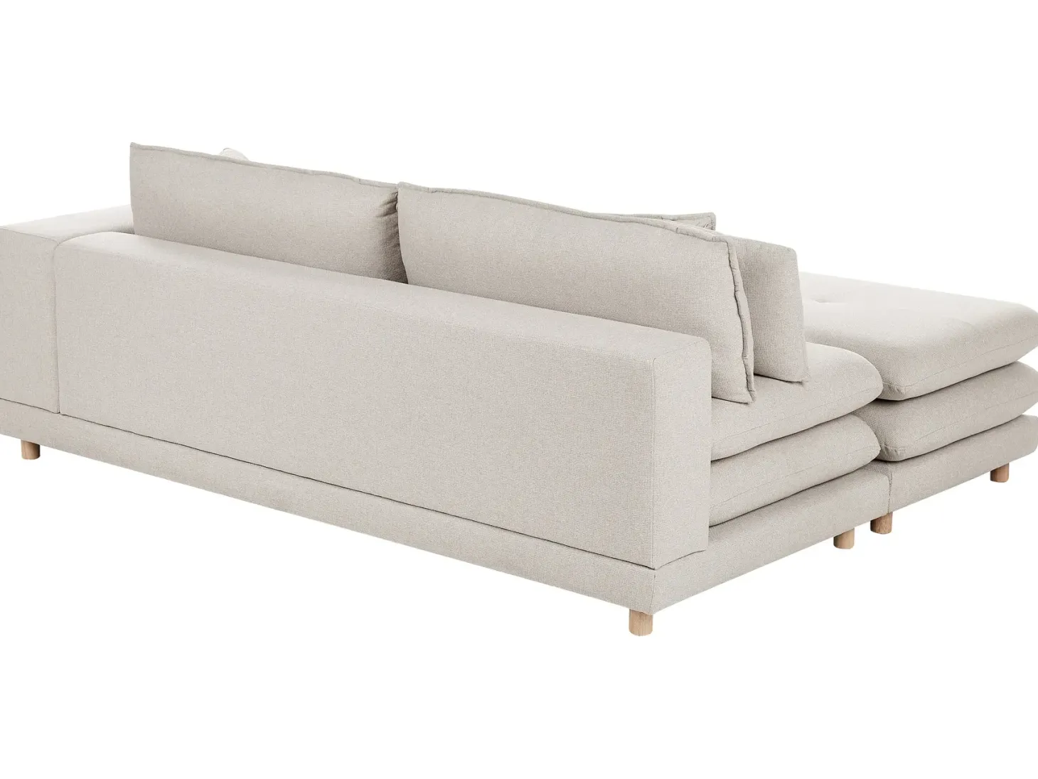 Sofa 2 personers HEDEN Beige med fodskammel