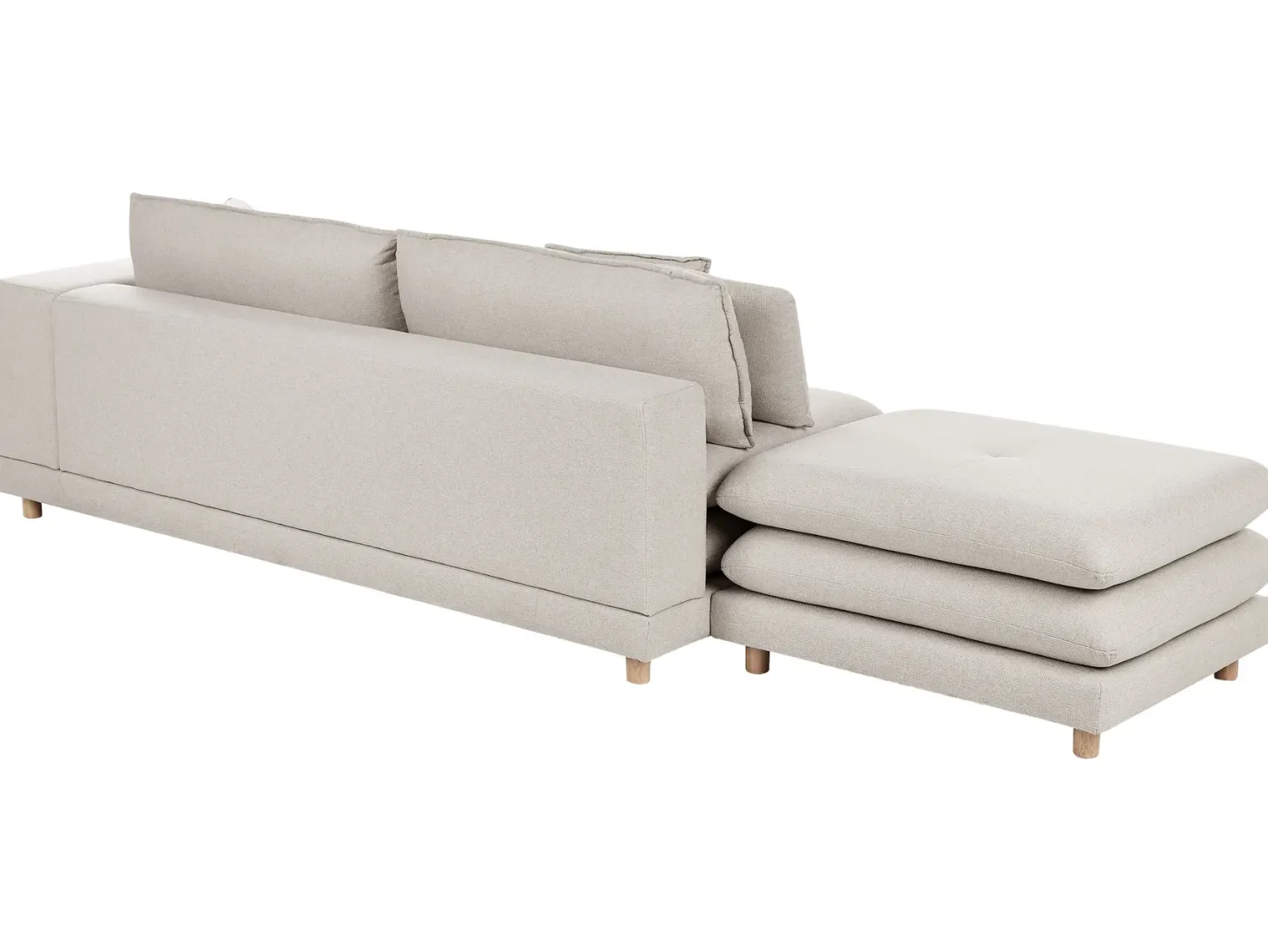 Sofa 2 personers HEDEN Beige med fodskammel