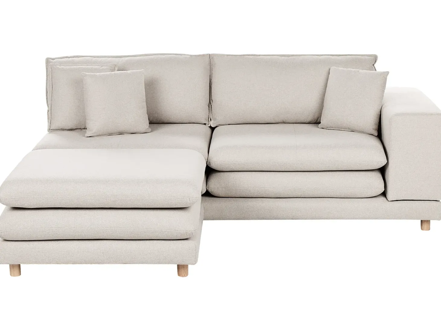 Sofa 2 personers HEDEN Beige med fodskammel