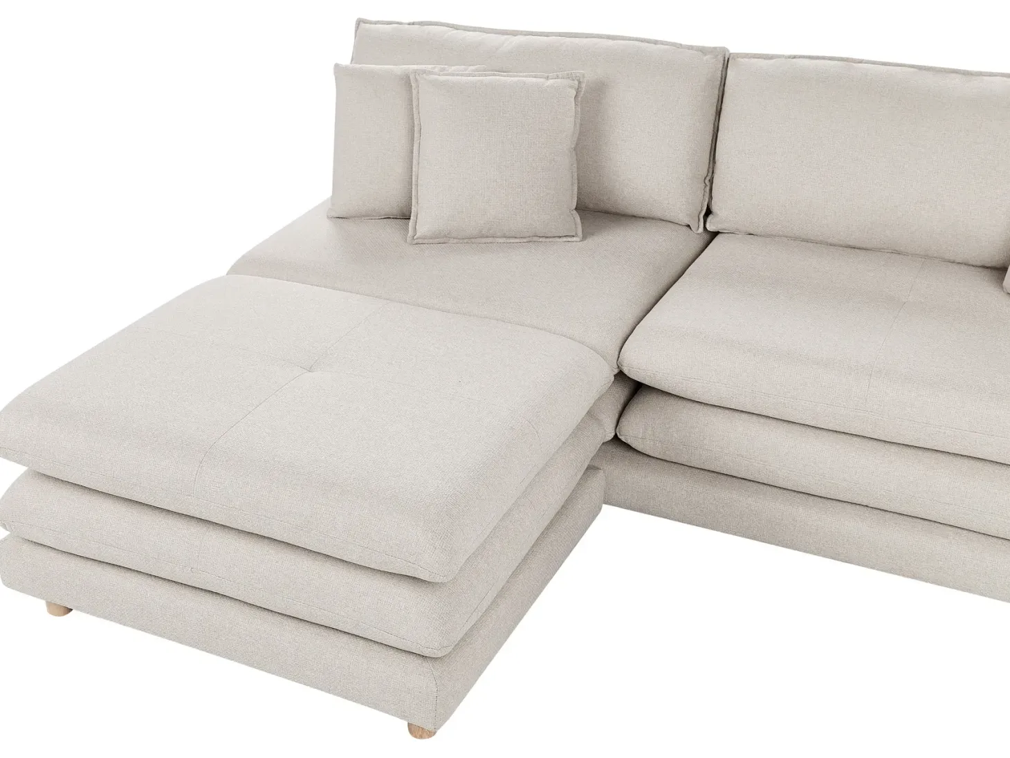 Sofa 2 personers HEDEN Beige med fodskammel