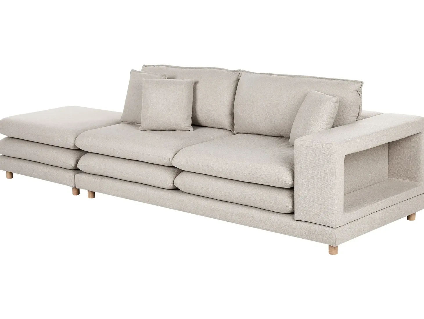 Sofa 2 personers HEDEN Beige med fodskammel