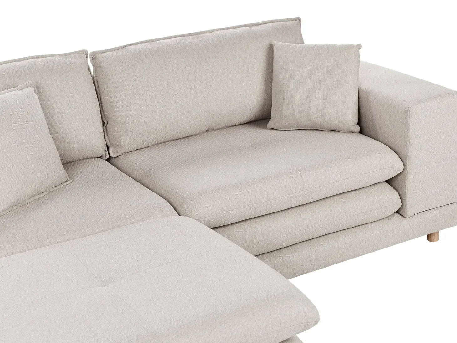 Sofa 2 personers HEDEN Beige med fodskammel