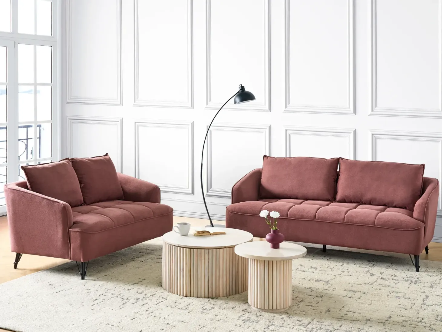 Sofa 2 personers HOBRO Bordeaux