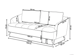 Sofa 3 personers HOBRO Boucle Hvid