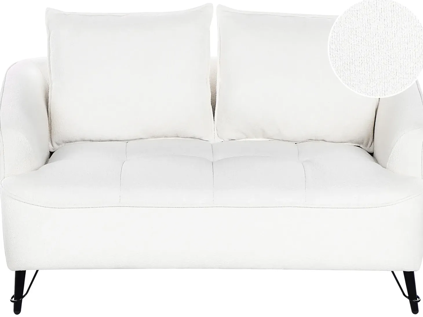 Sofa 2 personers HOBRO Boucle Hvid