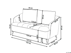 Sofa 2 personers HOBRO Boucle Hvid