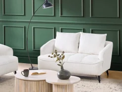 Sofa 2 personers HOBRO Boucle Hvid