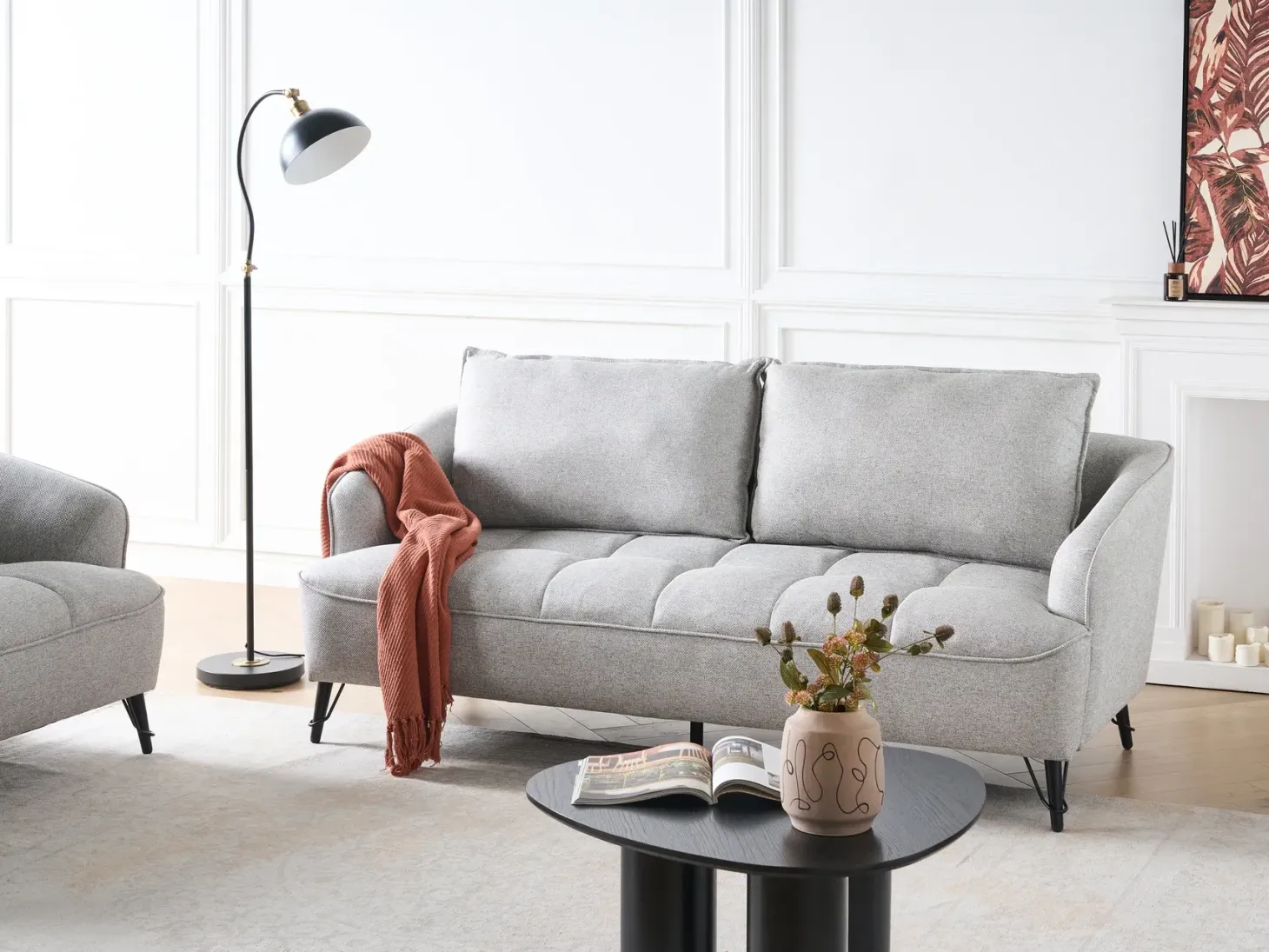 Sofa 3 personers HOBRO Lysegrå