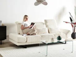 Sofa 3 personers IKAST Fløjl Lys Beige