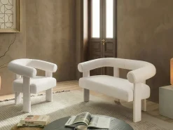 Sofa 2 personers ILBRO Boucle Cremehvid