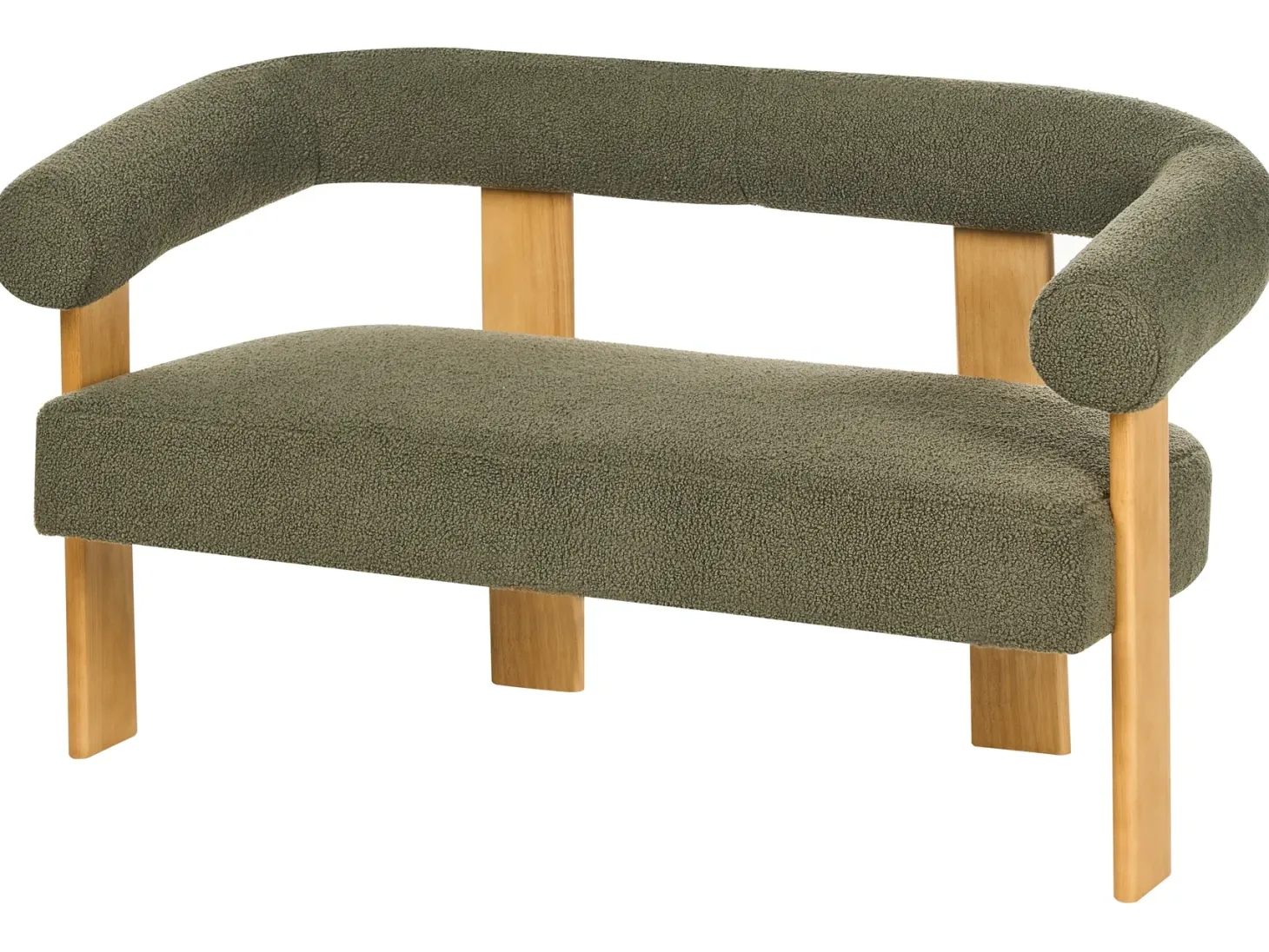 Sofa 2 personers ILBRO Boucle Grøn/ Lysebrun