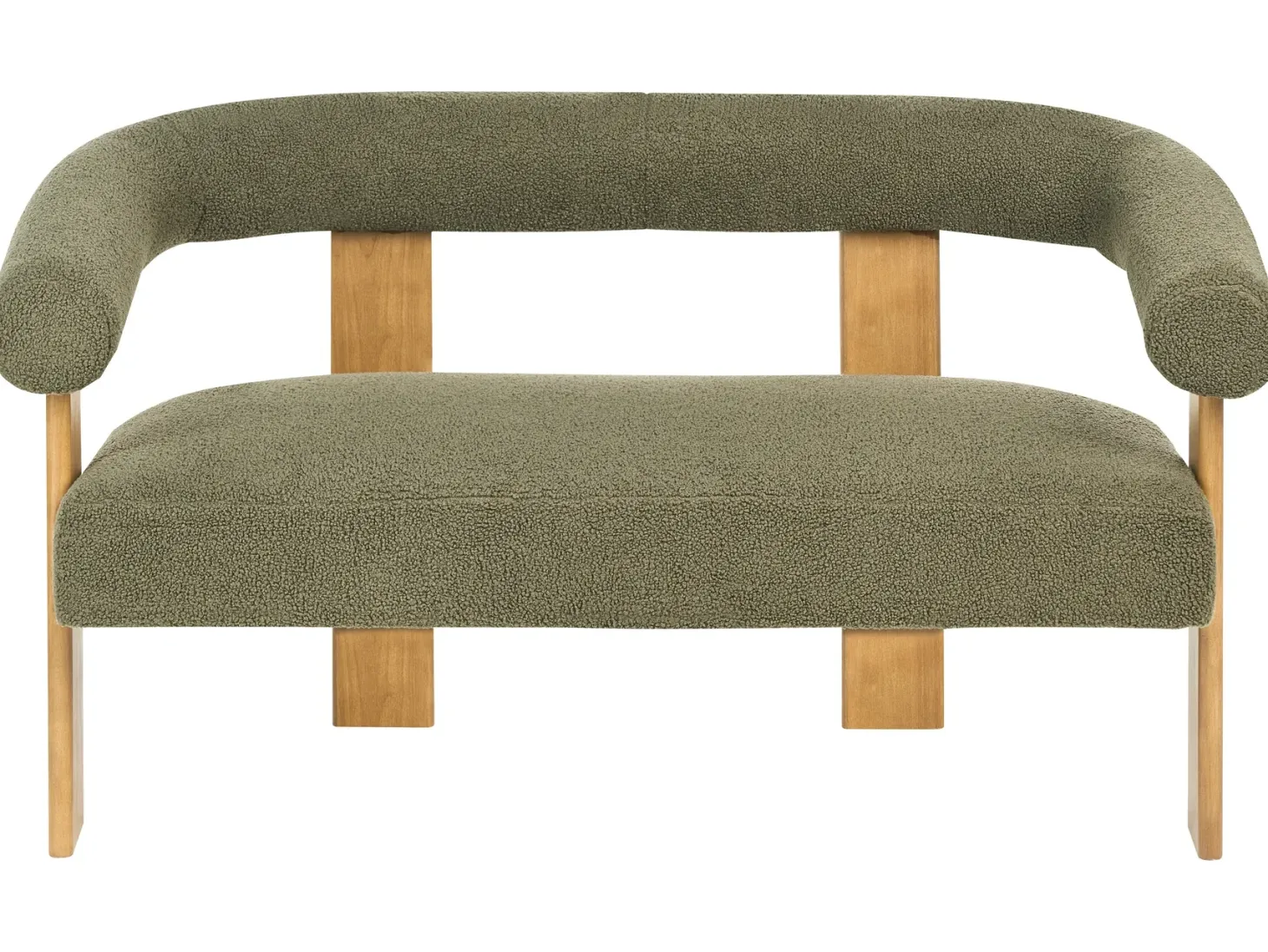 Sofa 2 personers ILBRO Boucle Grøn/ Lysebrun