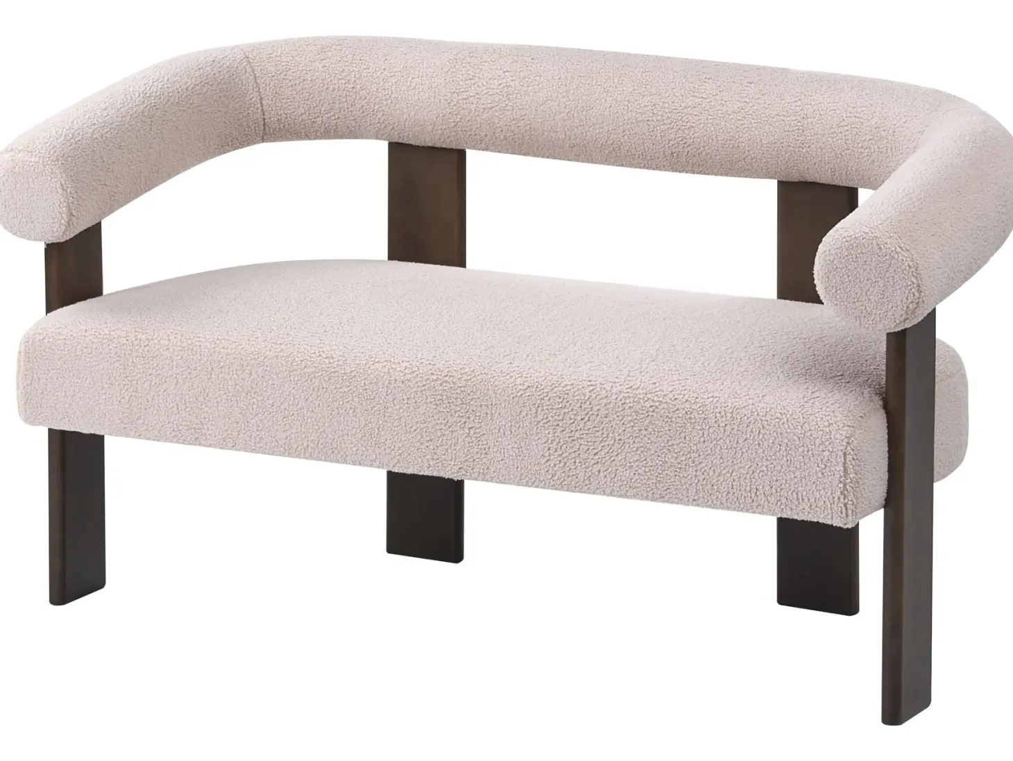 Sofa 2 personers ILBRO Boucle Mørkebrun/beige