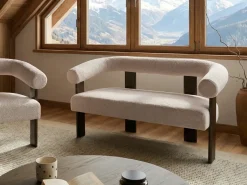 Sofa 2 personers ILBRO Boucle Mørkebrun/beige