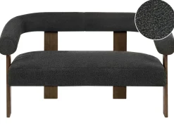 Sofa 2 personers ILBRO Boucle Sort/ mørkebrun