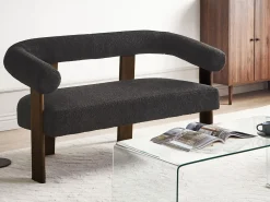 Sofa 2 personers ILBRO Boucle Sort/ mørkebrun