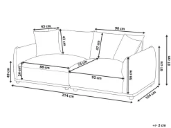 Sofa 3 personers JUBEK Boucle Cremehvid
