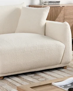 Sofa 3 personers JUBEK Boucle Cremehvid